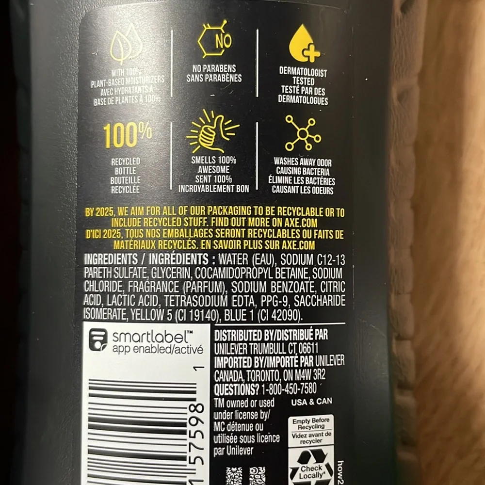 AXE Axe Black Body Wash Refreshing Scent Frozen Pear Cedar 2 pack bottle NEW NWT